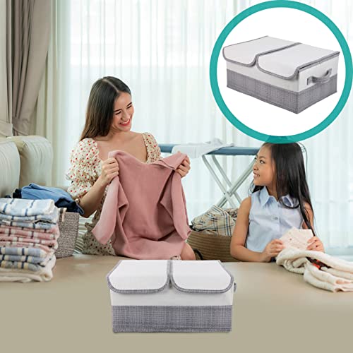 LIFKOME 1 pc box Cube Decorative Fabric Handle Case Shelves Clothing Quilt Anti Lid Baskets Collapsible Compartment Sundries Clo Ornament Container Folding with Clothes