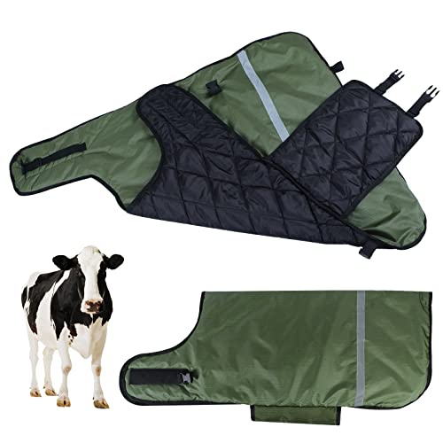 Calf Blankets Jacket for Calves - Green Keep Calves Warm, Soft Calf Cow Warm Clothes Comfortable Freezing Resistance Cold Proof Oxford Cloth Waterproof for Animal Husbandry for Home Farm