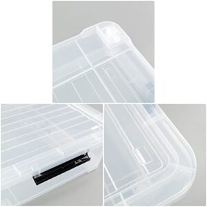 Zerdyne 3-Pack Under Bed Plastic Storage Box, Wheels Under Bed Storage Box with Lids, 40 L