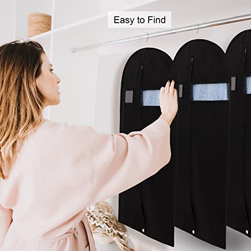 SORON 43" Garment Bags, 7 Packs Garment Bags for Hanging Clothes, Env-friendly Breathable Suit Bag Clothes Cover for Storage Suits, shirts, T-shirts and Jackets, Suitable for Adults and Children