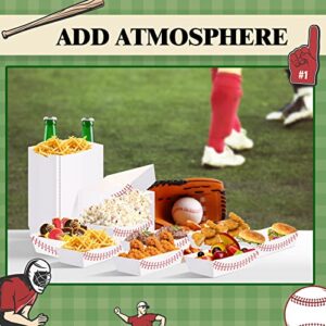 Crtiin 200 Pieces Baseball Party Paper Food Trays Baseball Party Supplies Nacho Food Tray Snack Candy Holder Trays Disposable Serving Trays for Baseball Party Decorations Food Holder Trays