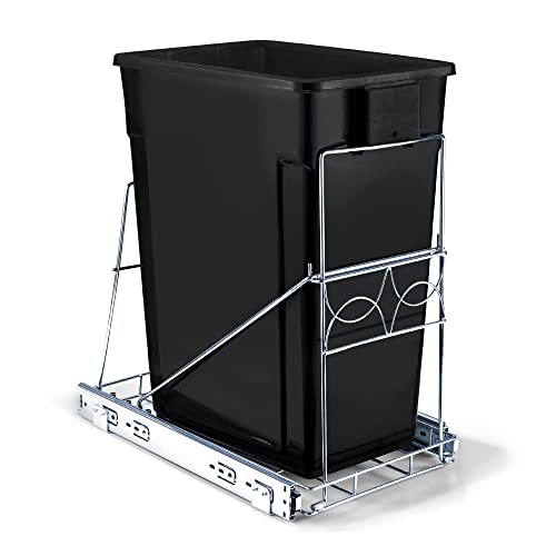 Pull Out Trash Can for Under Cabinet, Adjustable Slide Out Shelf for Kitchen, Cabinet Trash Can Pull Out Kit- bin not Included