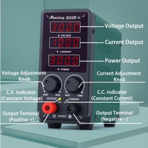 3010D DC Power Supply Adjustable Regulated Bench Power Supply with 4-Digits LED Display Multiple Protection (30V 10A)