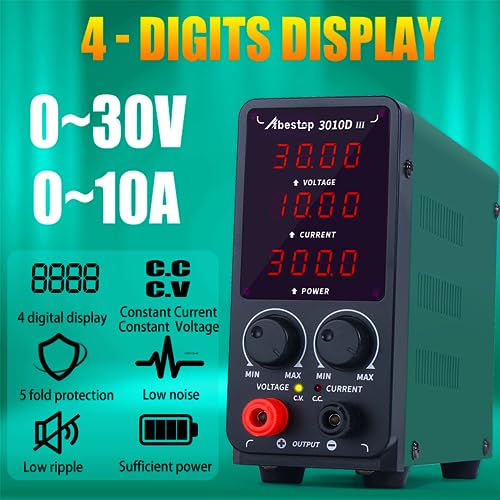 3010D DC Power Supply Adjustable Regulated Bench Power Supply with 4-Digits LED Display Multiple Protection (30V 10A)