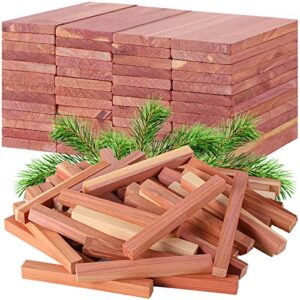 100 pcs cedar blocks for clothes storage natural fragrance wood planks cedar chips with cedar balls/cedar sticks for closet storage kitchen wall and drawer accessories (blocks and sticks)