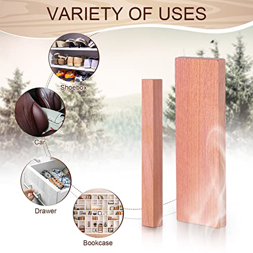 100 Pcs Cedar Blocks for Clothes Storage Natural Fragrance Wood Planks Cedar Chips with Cedar Balls/Cedar Sticks for Closet Storage Kitchen Wall and Drawer Accessories (Blocks and Sticks)