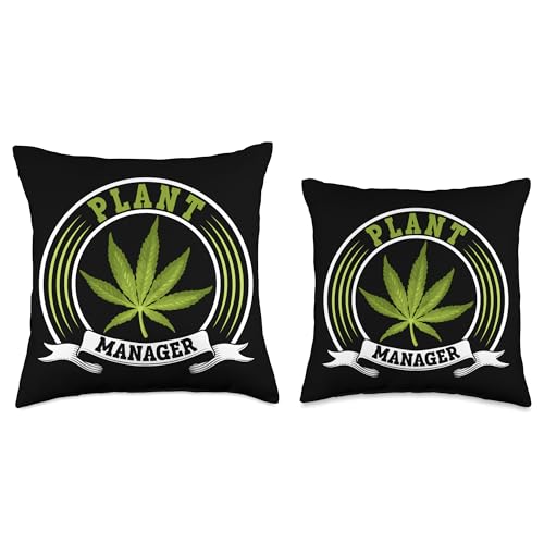 Funny Weed Lover Gifts Cannabis Pot Smoker Weed Plant Manager Smoking Marijuana 420 Throw Pillow, 18x18, Multicolor