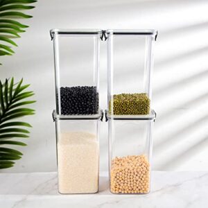 8 Pcs Food Storage Containers for Pantry Clear Airtight Food Flour Storage Container Set with Lid 1.3 L/ 44 oz Pantry Organization Canisters Air Tight Kitchen Container for Bean Sugar Pasta Rice