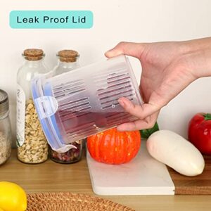 JUXYES Plastic Pickle Container Jar with Strainer Flip, Transparent Pickle Storage Container with Strainer Insert, Pickle Jar Juice Separator Dry Wet Separation Pickle And Olive Container with Lock It Lid