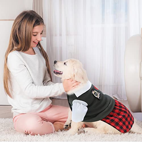 HonpraD Pet Sweatshirt for Small Dogs Male Spring Summer Plaid Printed Dress College Style Red Plaid Dress Pet Clothes for Small Medium Large Dogs Clothes for Medium Dogs Girl