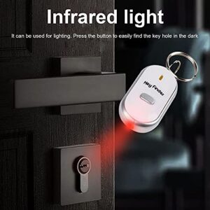 BLUGY Practical Item Finder LED Anti-Lost Key Finder Locator Key Ring Whistle Voice Control Key Ring Finder Pet Anti-Loss Device
