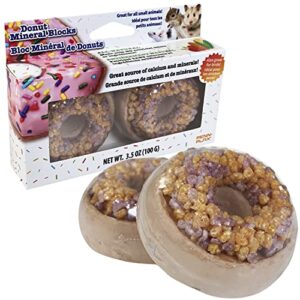 penn-plax donut mineral blocks for small animals – great source of calcium – perfect for hamsters, gerbils, gunina pigs, ferrets, rabbits, mice and more – 2 pieces