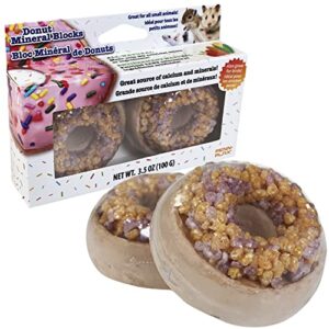 Penn-Plax Donut Mineral Blocks for Small Animals – Great Source of Calcium – Perfect for Hamsters, Gerbils, Gunina Pigs, Ferrets, Rabbits, Mice and More – 2 Pieces