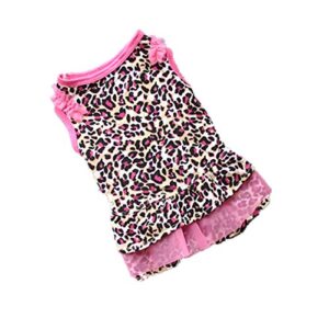 honprad shirts summer apparel small puppy pet leopard dress cat cute clothes pet clothes dog service vest with name embroide