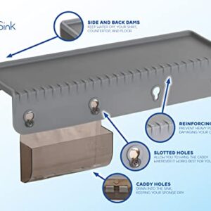 SiliSink Silicone Sink Edge Guard - Kitchen Sink Guard and Edge Protector - ONLY FITS 3.75”-4” Wide Stone Lip - Protects Stone Counters from Chipping and Damage - 14” Length - White