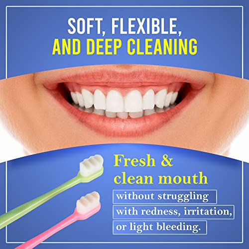 Med Care Extra Soft Bristle Toothbrush for Adults with Sensitive Gums, 4 Pack, Non-Slip ABS Ergonomic Handle with 20000 Bristle Protects Teeth and Gums and Removes Tartar, Bad Breath, and Plaque