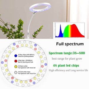 Grow Light with Stand, Yadoker LED Plant Light for Indoor Plants, Full Spectrum Grow Lamp, 8/12/16H Timer, 10 Dimmable Levels, 7 Switch Modes, Adjustable Tripod Stand 15-66 inches