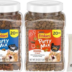 Aurora Pet Variety Pack (2) Friskies Party Mix Crunchy Cat Treats (1) Original (1) Beachside (20-oz Each) with AuroraPet Wipes