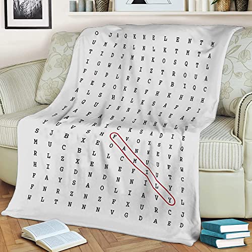 Personalized Custom Word Search Blanket, Soft Woven Throw Blanket, Crossword Puzzle Blanket, Unique Gifts for Family, Friends, Co-Workers On Birthday, Anniversary, Christmas