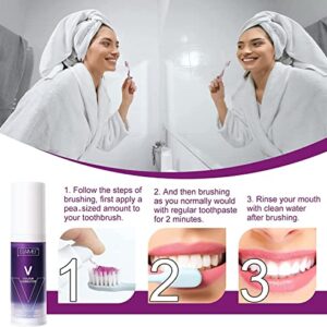 2Pcs Teeth Whitening Toothpaste, Dental Colour Corrector, Purple Toothpaste for Teeth Whitening, Travel Toothpaste, Non-invasive Purple Teeth Whitener Tooth Paste, Reduce Yellow Stains
