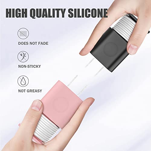 3PCS 2 in 1 Silicone Charger Protector, Data Cable Winder Anti-Break Protection, Combine Protector and Wire Collector, Suitable for 11/12 Charger