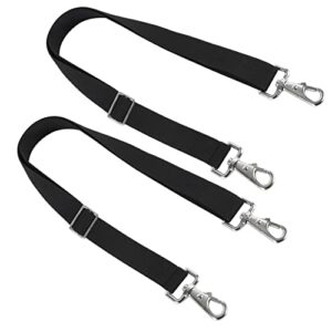 premium horse blanket sheet leg straps, replacement stretchy belly strap with double swivel snaps, adjustable length from 24 to 42 inch black(2 pcs)