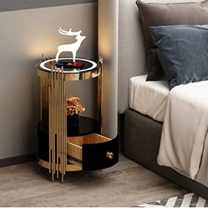 taimowei a few corners of the edge of the intelligent nightstand lamp cabinet are a few creative circular storage cabinets/gold