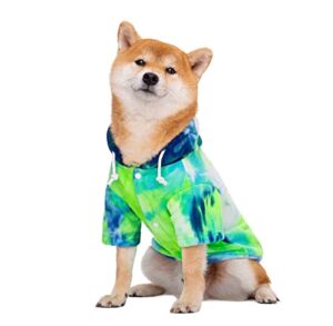 garden miller dog hoodie sweater,tie dye dog winter warm coat, dog winter coat pet clothes, soft and warm dog sweater for cats small medium dogs, blue 2xl