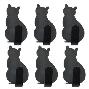 6pcs coat hooks cute cat shape adhesive hooks wall hooks creative wall decorations hanger holder stainless steel for hanging coats hat towel key scarf bags