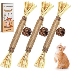 aucenix silvervine sticks for cats lick - silvervine blend sticks for kittens chewing,natural silvervine cat chew sticks for teeth cleaning and stress release