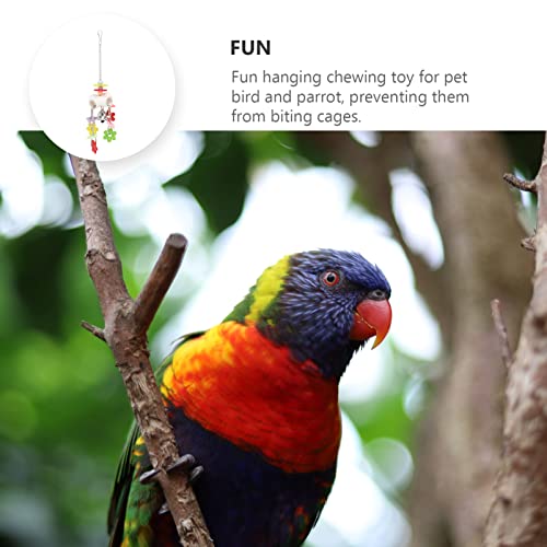 BCOATH 2pcs Parrots Birds and Chewing Conures Pet Cockatiels Flower Grinding Macaws Parakeets Pendant Biting Teeth Cage Resistant Cockatiel Small Tearing Chew Bird Bell Toys Hanging for