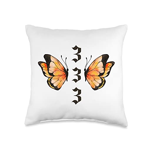 Angel Number 333 Numerology Number New Life and Abundance, Support Angel 333 Throw Pillow, 16x16, Multicolor