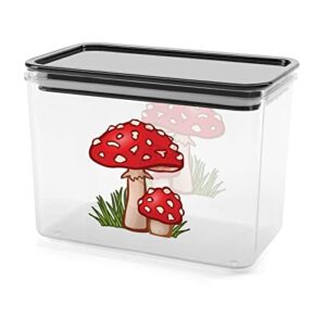 Magic Mushrooms Storage Box Plastic Food Organizer Container Canisters with Lid for Kitchen