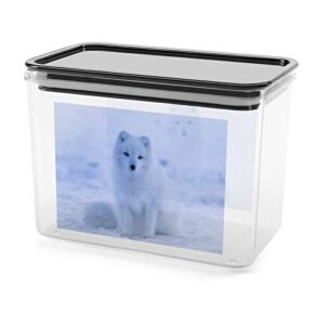 arctic fox storage box plastic food organizer container canisters with lid for kitchen