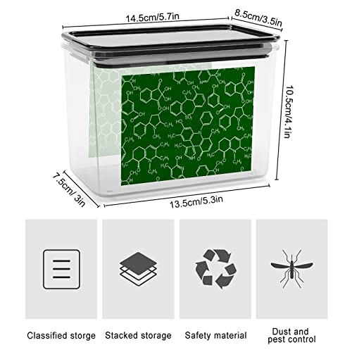 Chemistry Science Storage Box Plastic Food Organizer Container Canisters with Lid for Kitchen