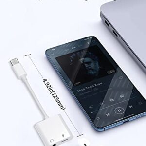 USB Type C to 3.5mm Audio Adapter, 2 in 1 Type-C to AUX Jack with Fast Charging Dongle Cable Cord, USB-C Splitter Compatible with Samsung Galaxy S23 S22 S21 S20, iPad Pro, MacBook, Google Pixel