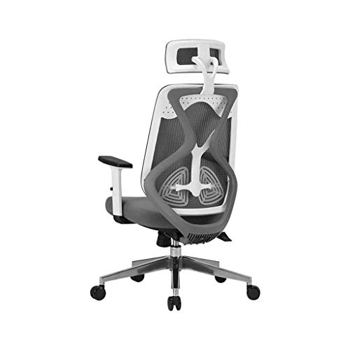 FKSDHDG Comfortable Office Chair Back Ergonomic Chair Swivel Office Chair with Head Support Adjustable Arms (Color : OneColor)