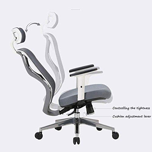 FKSDHDG Comfortable Office Chair Back Ergonomic Chair Swivel Office Chair with Head Support Adjustable Arms (Color : OneColor)