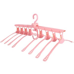 nvivn multifunctional hanger storage artifact hanger hanging clothes household drying rack support pink