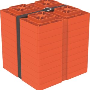 SEAFLO Heavy Duty RV Leveling Blocks Compatible with Single Wheels, Double Wheels, Hydraulic Jacks, Tongue Jacks and More Orange 10 Pack