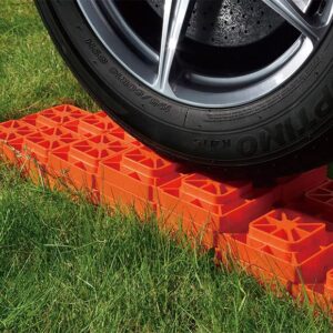 SEAFLO Heavy Duty RV Leveling Blocks Compatible with Single Wheels, Double Wheels, Hydraulic Jacks, Tongue Jacks and More Orange 10 Pack