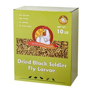 ucm group 10lb dried black soldier fly larvae for chickens, birds and small pets, high in calcium