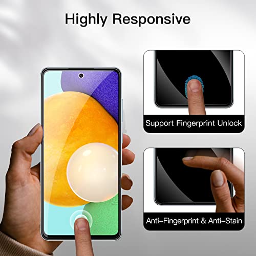 JETech Screen Protector for Samsung Galaxy A52 / A52 5G / A52s 5G with Camera Lens Protector, Tempered Glass Film, HD Clear, 2-Pack Each