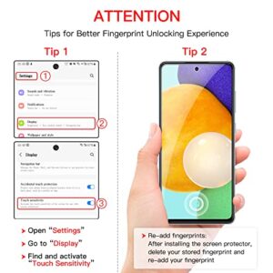 JETech Screen Protector for Samsung Galaxy A52 / A52 5G / A52s 5G with Camera Lens Protector, Tempered Glass Film, HD Clear, 2-Pack Each
