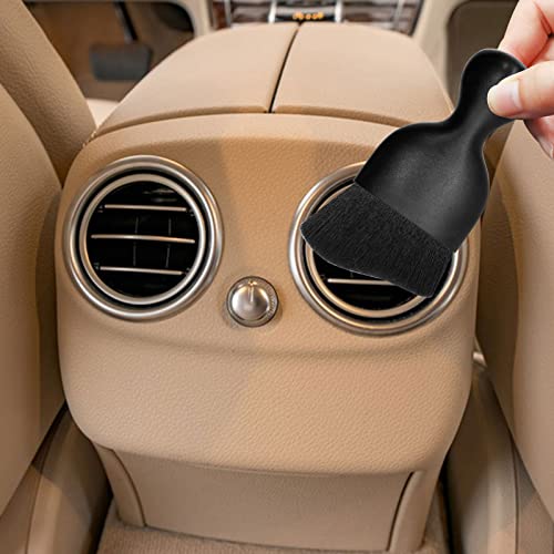 Auto Interior Dust Brush, Dashboard Air Outlet Gap Dust Removal Brush, Car Interior Cleaning Tool for Home Office Detailing Auto Air Conditioner Vents,Leather and Keyboard (Black)