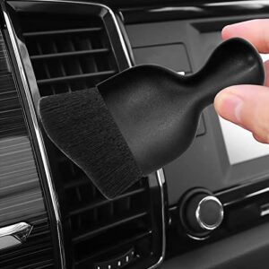 Auto Interior Dust Brush, Dashboard Air Outlet Gap Dust Removal Brush, Car Interior Cleaning Tool for Home Office Detailing Auto Air Conditioner Vents,Leather and Keyboard (Black)