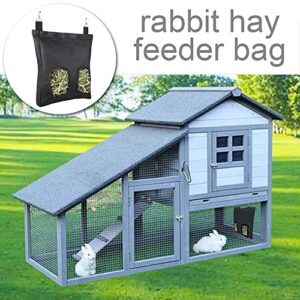 Rabbit Hay Feeder Bag Small Animal Hanging Feeder Sack Oxford Cloth Fabric Guinea Pig Hay Feeder for Rabbit, Guinea, Chinchilla