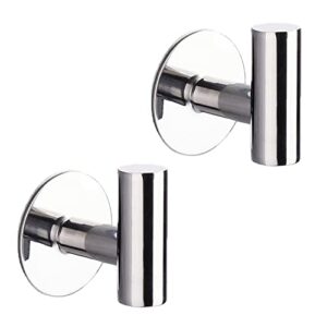 yudayuiw adhesive hooks heavy duty wall hooks stainless steel waterproof shower hooks, adhesive (polished silver)