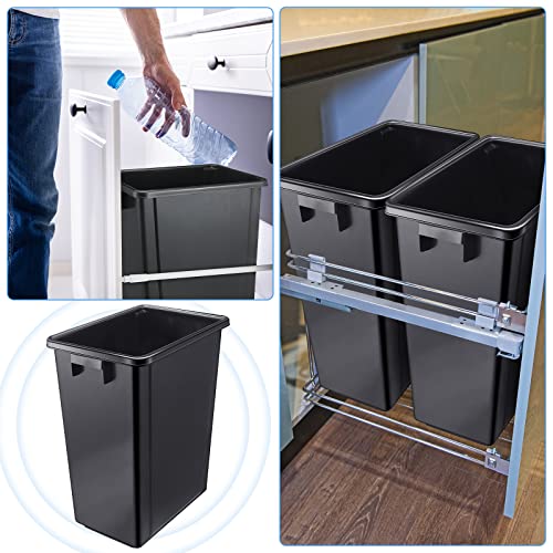 4 Pcs Trash Cans 10.6 Gallon Commercial Garbage Can Trash Bins, Plastic Rectangular Trash Can Wastebasket Recycle Bin for Commercial Office, Kitchen, Restaurant, Home, Black