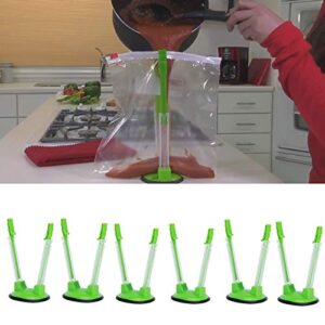 Food Bag Holder Stand, Kitchen Utensils, Food Bag Rack Clip, Bag Rack, 6Pcs for Kitchen Cabinet Drawer